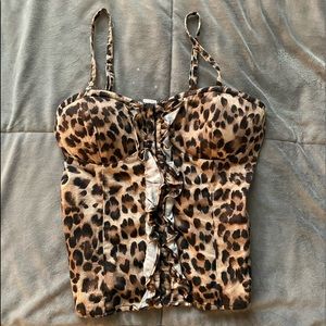 LEOPARD PRINT BUSTIER CORSET